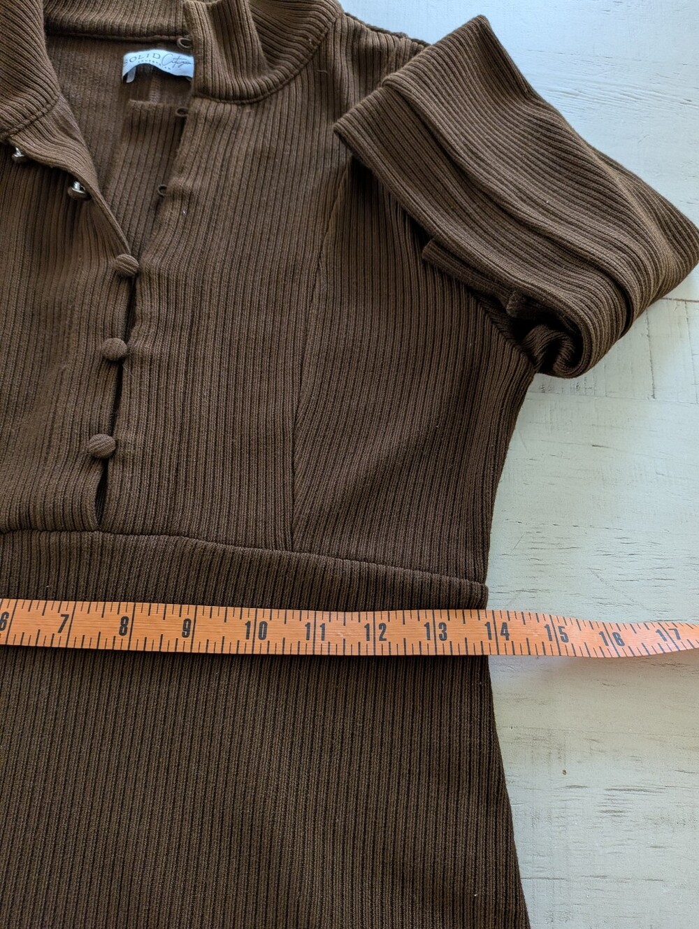 Solid Citizen Equestrian Kori Top Chocolate Brown Rib Knit Size Lg - Picture 8 of 11